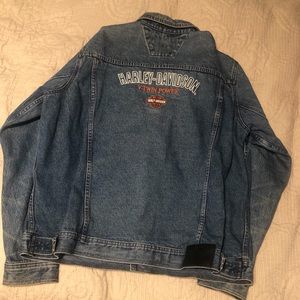 Blue embroidered Harley Davidson jacket